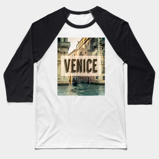 Retro Venice Grand Canal Poster Baseball T-Shirt